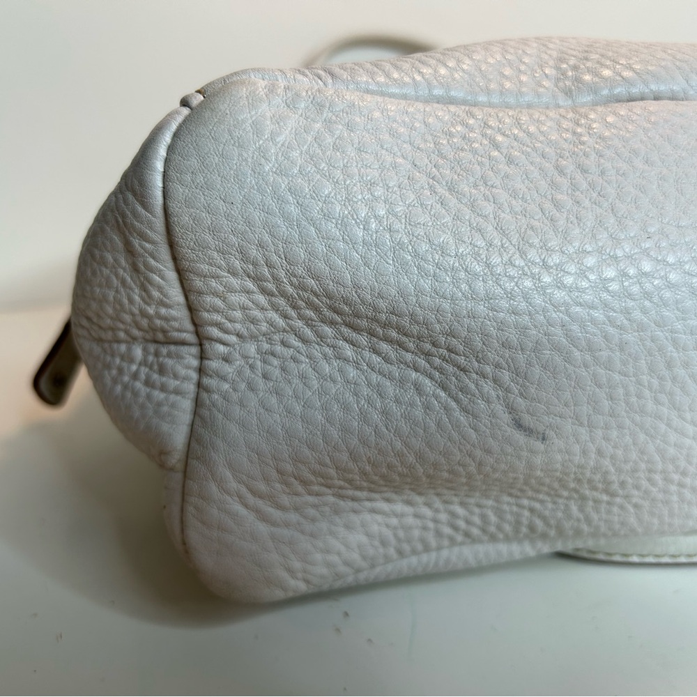 Fossil Pebble Grain White Leather Tote/Shoulder Bag - Picture 7 of 15